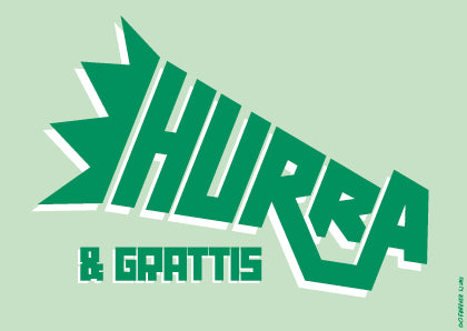 Hurra & Grattis kort (A6)